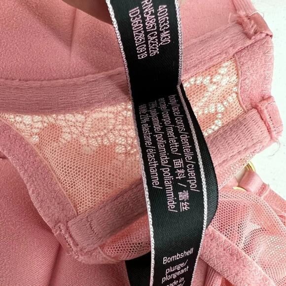 Victoria's Secret Bombshell Lace Cage Back Front Closure Bra Pink Womens Size 32 - Picture 4 of 5